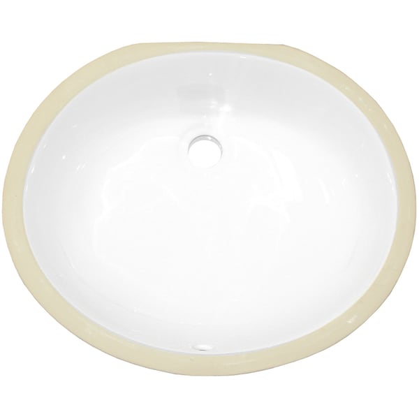 18.25 W CSA Oval Undermount Sink Set In White, Gold Hardware, Overflow Drain Incl.